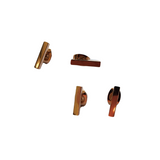 A set of metal earrings featuring one gold-plated and one stainless steel stud, displayed against a white background.