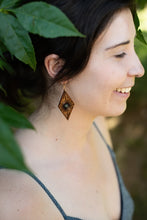 Load image into Gallery viewer, Gemstone Wood Earrings | MOONBURST
