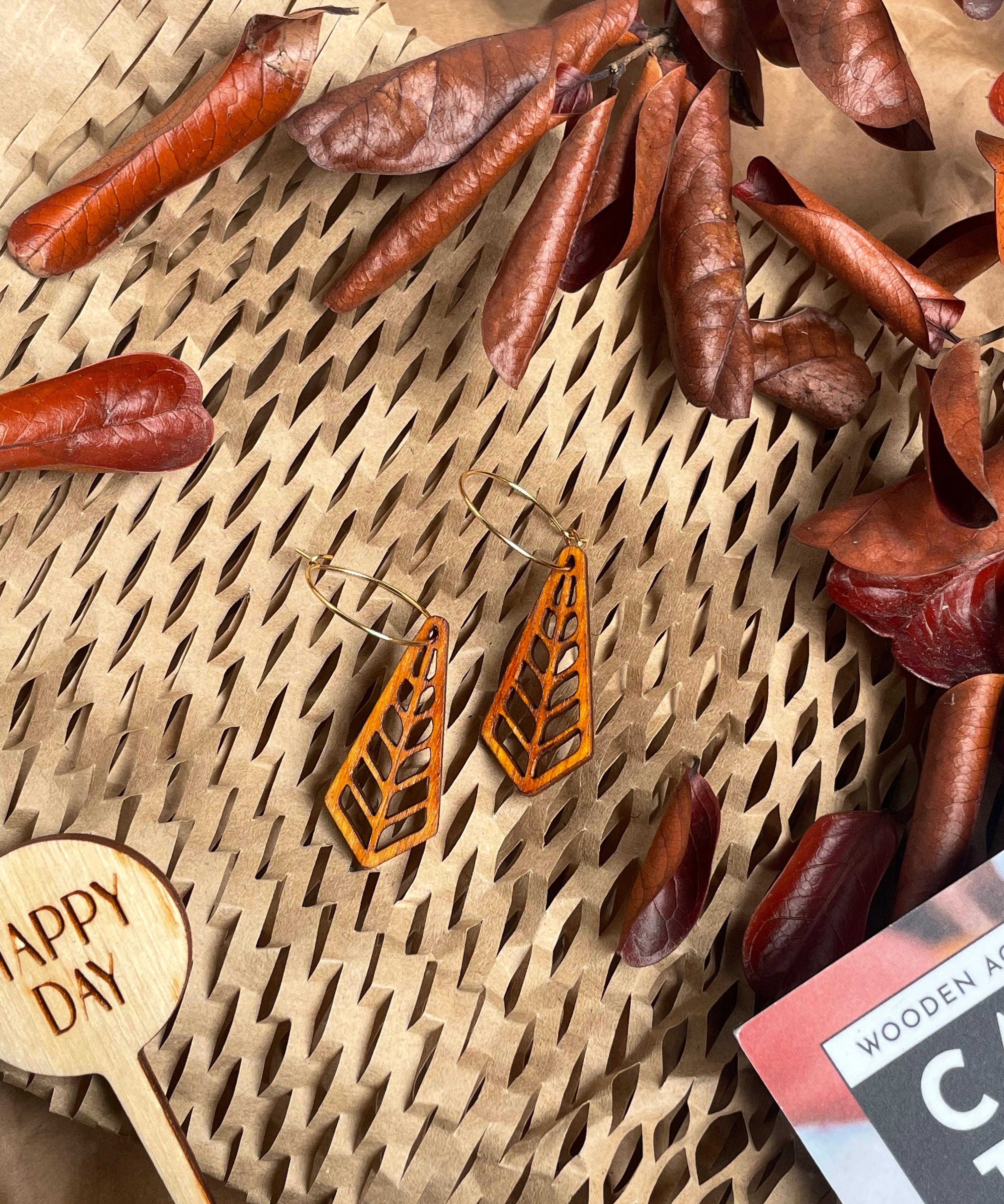 Natural Wood Earrings | SPRUCE