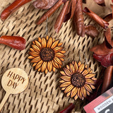 Natural Wood Earrings | SUNFLOWER