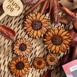 Natural Wood Earrings | SUNFLOWER