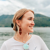 Gemstone Wood Earrings | SUNBURST