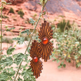 Gemstone Wood Earrings | SUNBURST