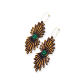 Gemstone Wood Earrings | SUNBURST