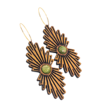 Gemstone Wood Earrings | SUNBURST