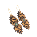Gemstone Wood Earrings | SUNBURST