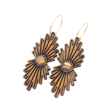 Gemstone Wood Earrings | SUNBURST