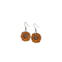 Load image into Gallery viewer, Natural Wood Earrings | SUNFLOWER MINIS
