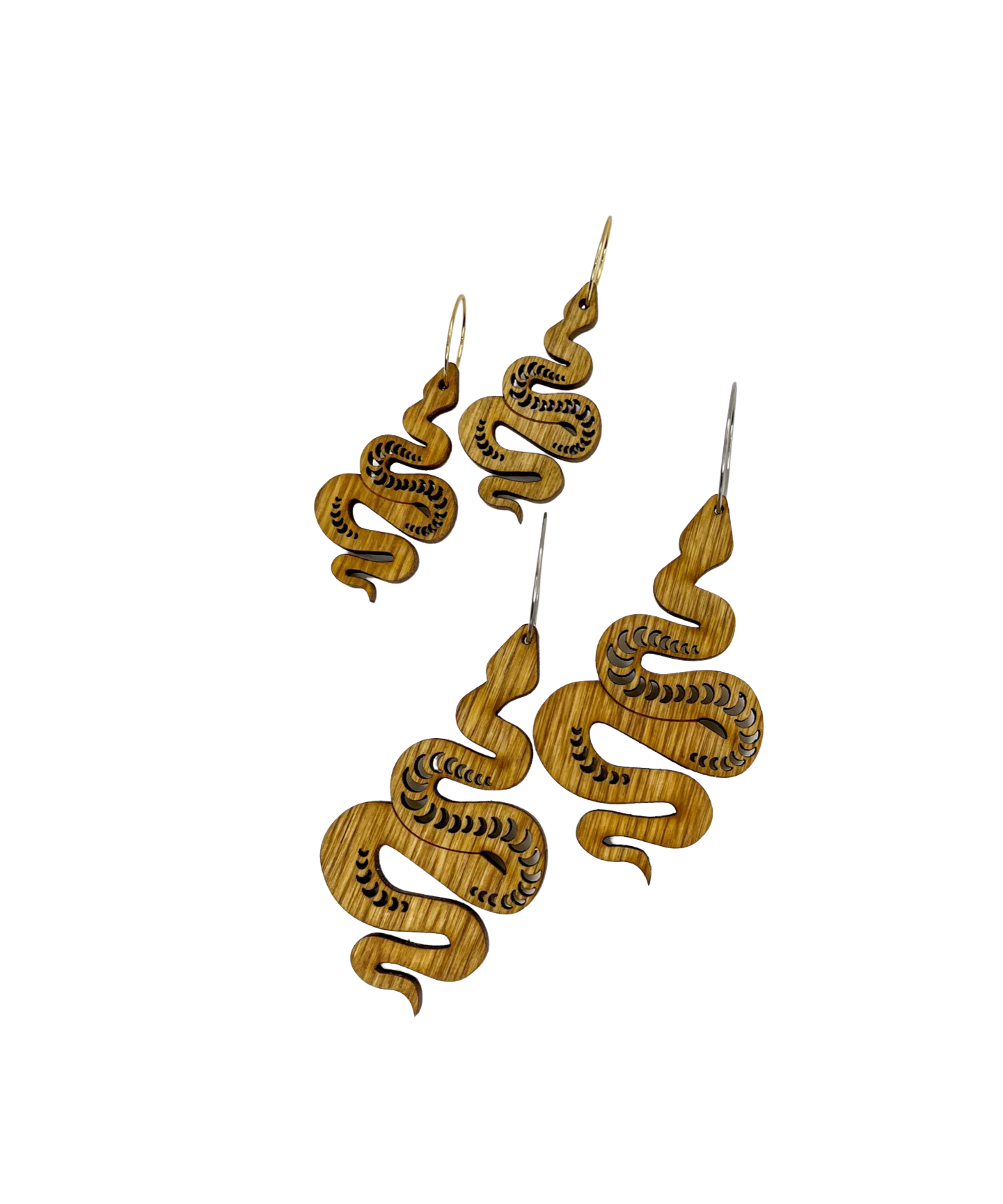 Natural Wood Earrings | SNAKES