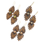Gemstone Wood Earrings | SUNBURST
