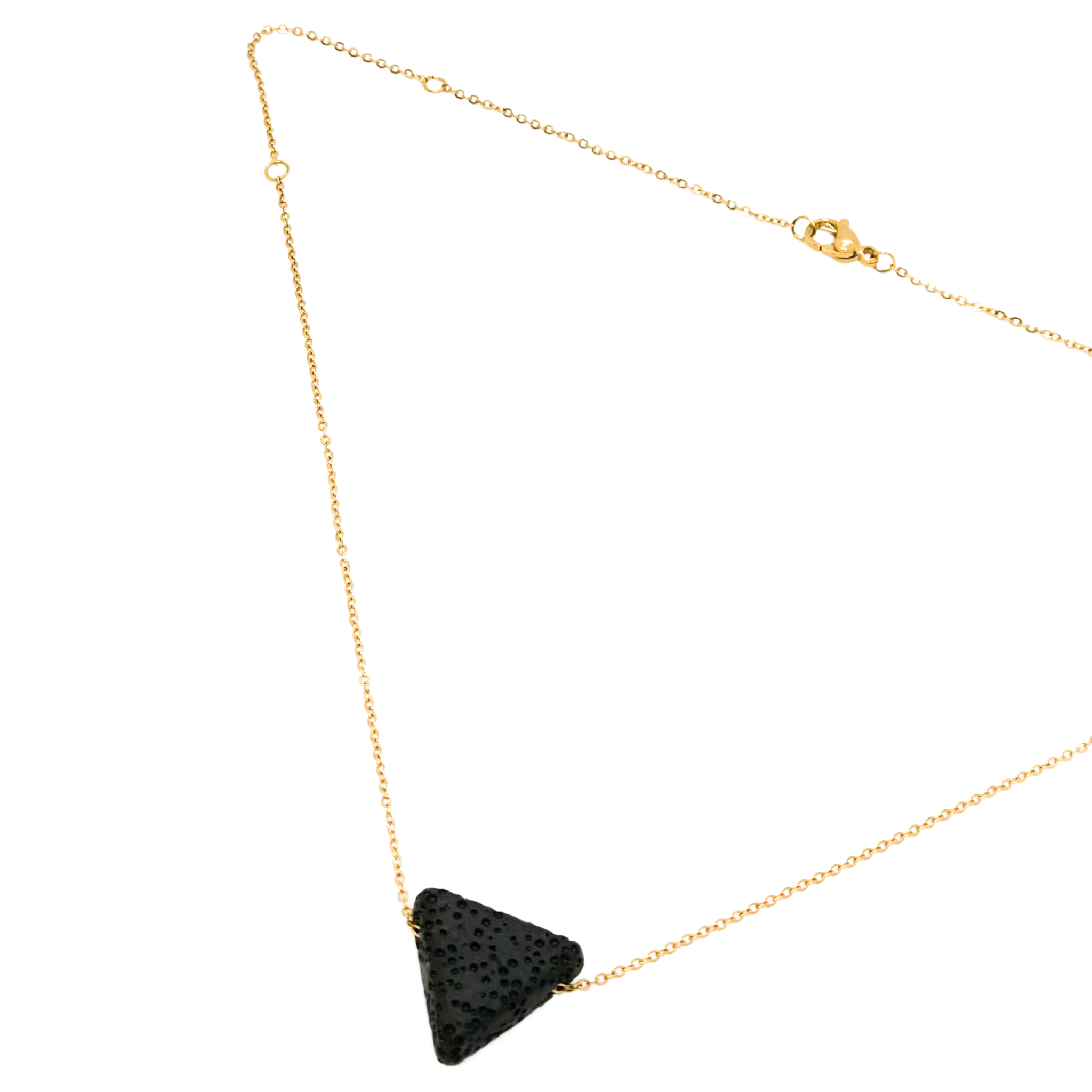Lightweight gold-plated necklace with a lava stone pendant