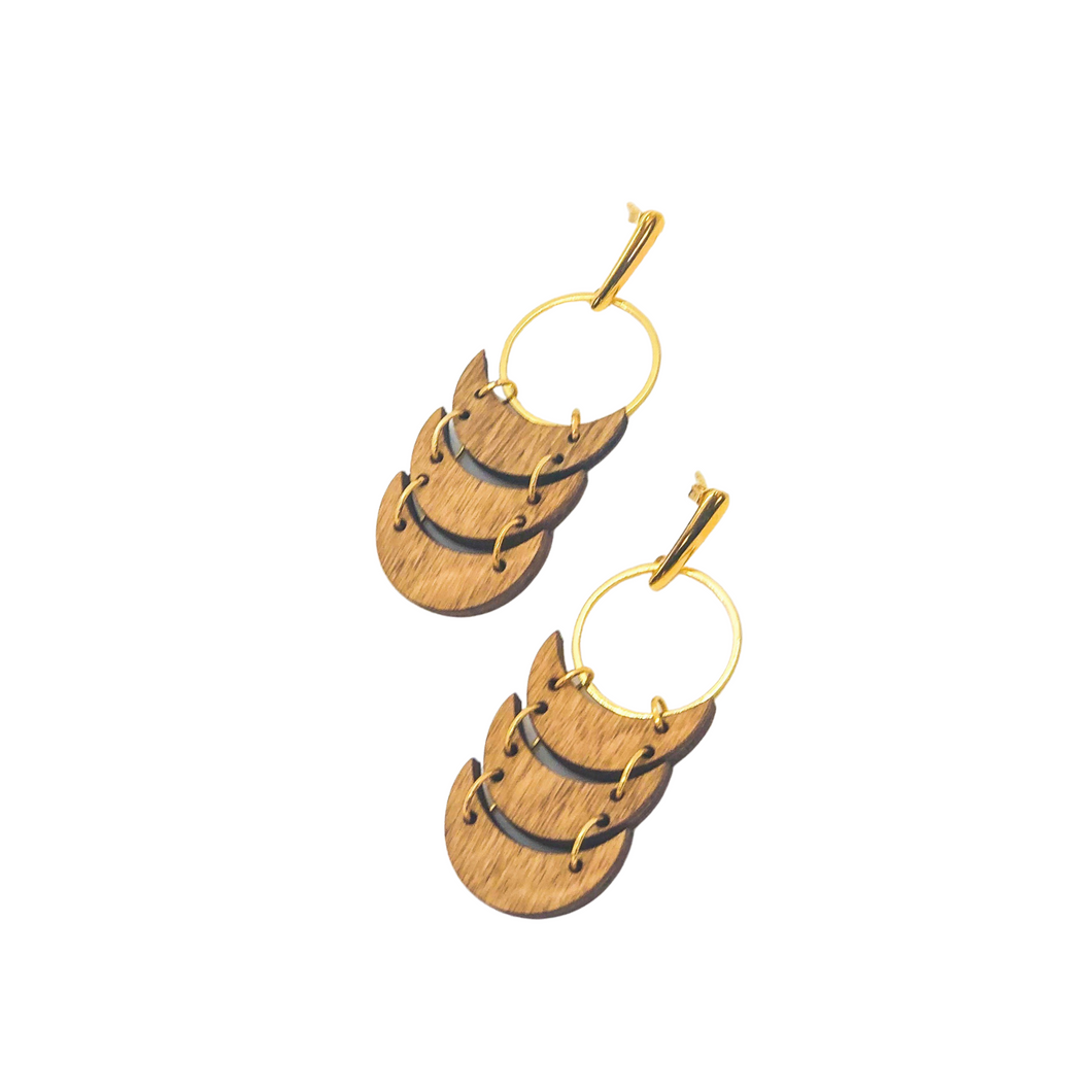 Lunar Wood Earrings | MOONLINK