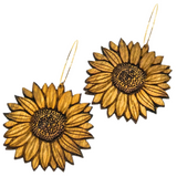 Natural Wood Earrings | SUNFLOWER