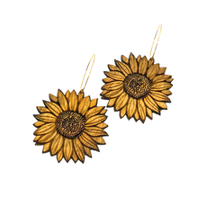 Load image into Gallery viewer, Natural Wood Earrings | SUNFLOWER
