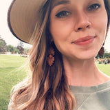 Gemstone Wood Earrings | SUNBURST